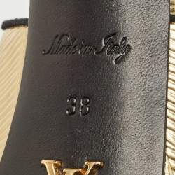 Louis Vuitton Gold Epi Leather Majestic Platform Sandals Size 38