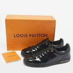 Louis Vuitton Black Patent Leather Frontrow Low Top Sneakers Size 38