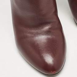 Louis Vuitton Burgundy Monogram Leather Ankle Boots Size 38