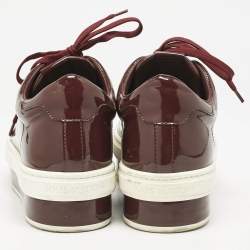 Louis Vuitton Burgundy Patent Leather Platform Sneakers Size 38