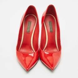 Louis Vuitton Red Patent Leather Eyeline Pointed Toe Pumps Size 38