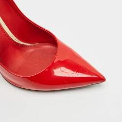 Louis Vuitton Red Patent Leather Eyeline Pointed Toe Pumps Size 38