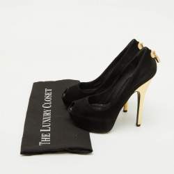 Louis Vuitton Black Suede Oh Really! Platform Peep Toe Pumps Size 35