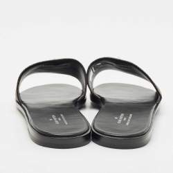 Louis Vuitton Brown Canvas Lock It Flat Slides Size 41