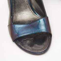 Louis Vuitton Iridescent Patent Leather Peep Toe Pumps Size 38.5 