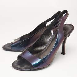 Louis Vuitton Iridescent Patent Leather Peep Toe Pumps Size 38.5 