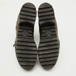 Louis Vuitton Black Suede and Monogram Canvas Laureate Desert Boots Size 41