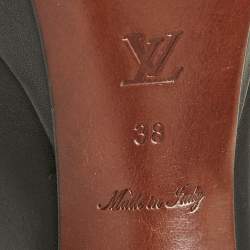 Louis Vuitton Black Leather Platform Knee Length Boots Size 38