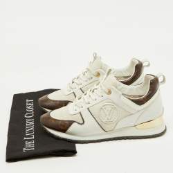 Louis Vuitton White Mesh, Leather and Monogram Canvas Run Away Sneakers Size 39