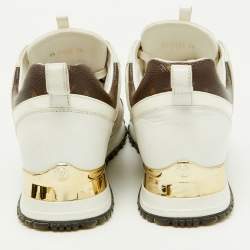 Louis Vuitton White Mesh, Leather and Monogram Canvas Run Away Sneakers Size 39