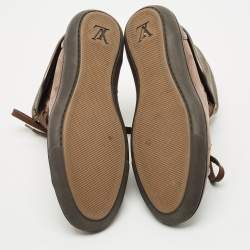 Louis Vuitton Brown Monogram Canvas and Suede Brea Mid Top Sneakers Size 37