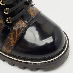 Louis Vuitton Brown/Black Monogram Canvas and Leather Star Trail Ankle Length Boots Size 39