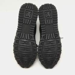 Louis Vuitton Black/Brown Monogram Canvas, Suede and Mesh Run Away Low Top Sneakers Size 37
