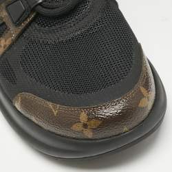 Louis Vuitton Black Mesh and Monogram Canvas Archlight Sneakers Size 38.5