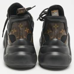 Louis Vuitton Black Mesh and Monogram Canvas Archlight Sneakers Size 38.5