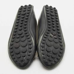 Louis Vuitton Black Leather Oxford Ballet Flats Size 40