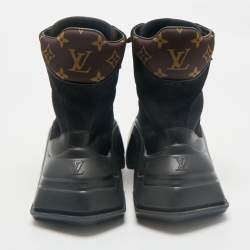 Louis Vuitton Black Mesh and Suede Archlight Ankle Length Boots Size 38