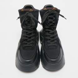 Louis Vuitton Black Mesh and Suede Archlight Ankle Length Boots Size 38
