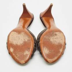Louis Vuitton Brown Canvas Monogram Denim Slide Sandals Size 39.5