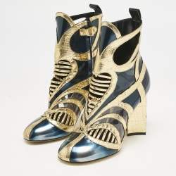 Louis Vuitton Multicolor Infrarouge Glazed Leather Queen Of Hearts Booties Size 38