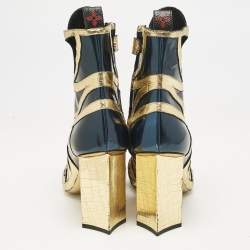 Louis Vuitton Multicolor Infrarouge Glazed Leather Queen Of Hearts Booties Size 38