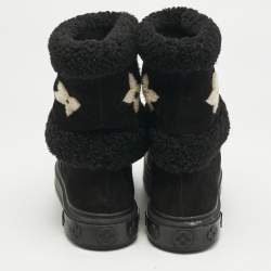 Louis Vuitton Black Shearling and Suede Snowdrop Ankle Length Boots Size 39