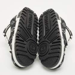 Louis Vuitton Black/White Monogram Denim and Leather LV Trainer Maxi Sneakers Size 39