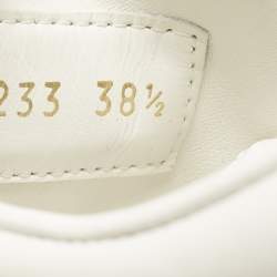 Louis Vuitton White/Beige Leather Time Out Sneakers Size 38.5