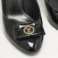 Louis Vuitton Black Patent Leather Bow Pumps Size 39