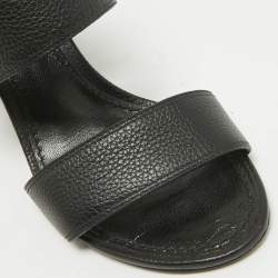 Pre Owned Louis Vuitton Black Leather Horizon Slingback Sandals Size 35