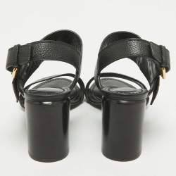 Pre Owned Louis Vuitton Black Leather Horizon Slingback Sandals Size 35