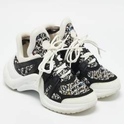 Louis Vuitton Multicolor Tweed and Leather Archlight Sneakers Size 37