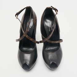 Louis Vuitton Black Monogram Canvas and Leather Temptation Pumps Size 36