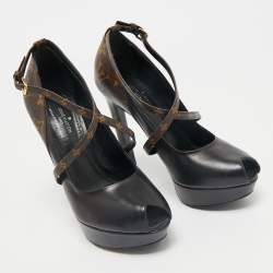 Louis Vuitton Black Monogram Canvas and Leather Temptation Pumps Size 36