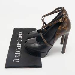 Louis Vuitton Black Monogram Canvas and Leather Temptation Pumps Size 36
