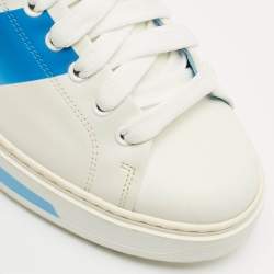 Louis Vuitton White/Blue Leather Time Out Low Top Sneakers Size 39