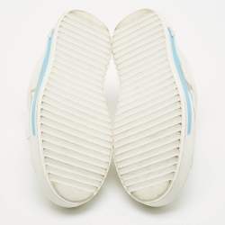 Louis Vuitton White/Blue Leather Time Out Low Top Sneakers Size 39