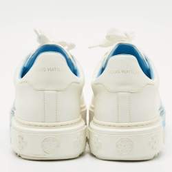 Louis Vuitton White/Blue Leather Time Out Low Top Sneakers Size 39