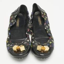 Louis Vuitton Multicolor Monogram Canvas Dice Scrunch Ballet Flats Size 36