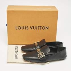 Louis Vuitton Black Leather Bahia Loafers Size 37