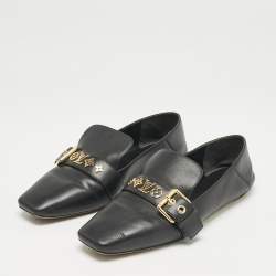 Louis Vuitton Black Leather Bahia Loafers Size 37