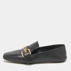 Louis Vuitton Black Leather Bahia Loafers Size 37