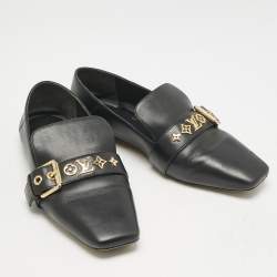 Louis Vuitton Black Leather Bahia Loafers Size 37