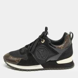 Louis Vuitton Black Suede, Mesh and Monogram Canvas Run Away Sneakers Size 36