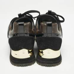 Louis Vuitton Black Suede, Mesh and Monogram Canvas Run Away Sneakers Size 36
