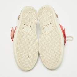 Louis Vuitton White Leather and Monogram Reverse Canvas Kyoto Sneakers Size 36