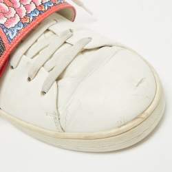 Louis Vuitton White Leather and Monogram Reverse Canvas Kyoto Sneakers Size 36