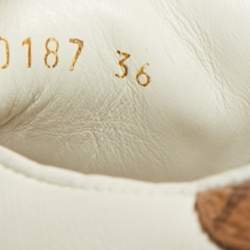 Louis Vuitton White Leather and Monogram Reverse Canvas Kyoto Sneakers Size 36