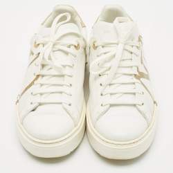 Louis Vuitton White Leather Time Out Sneakers Size 40