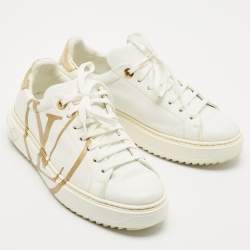 Louis Vuitton White Leather Time Out Sneakers Size 40